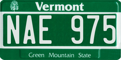 VT license plate NAE975