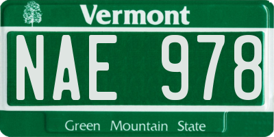 VT license plate NAE978