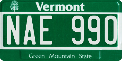 VT license plate NAE990