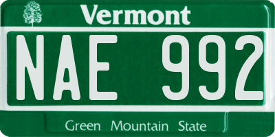 VT license plate NAE992