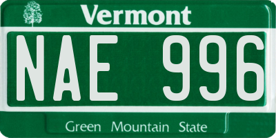 VT license plate NAE996