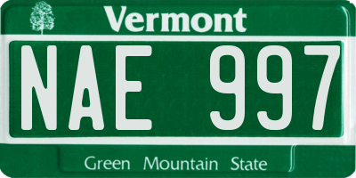 VT license plate NAE997