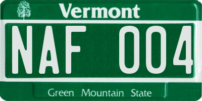 VT license plate NAF004