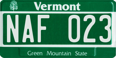 VT license plate NAF023