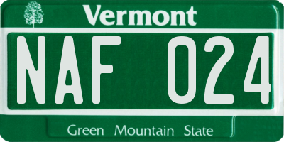 VT license plate NAF024