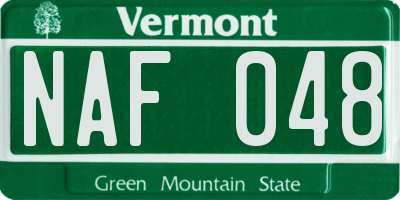 VT license plate NAF048