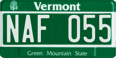 VT license plate NAF055
