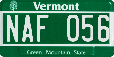 VT license plate NAF056