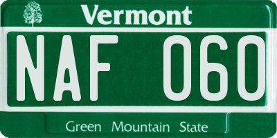 VT license plate NAF060
