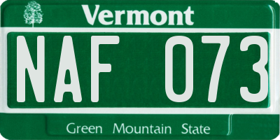 VT license plate NAF073