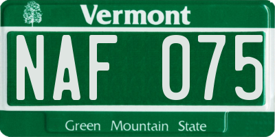VT license plate NAF075