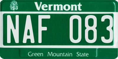 VT license plate NAF083