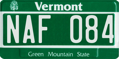 VT license plate NAF084