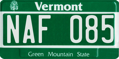 VT license plate NAF085