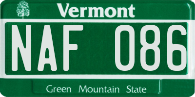 VT license plate NAF086