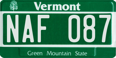 VT license plate NAF087