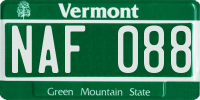 VT license plate NAF088