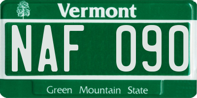 VT license plate NAF090
