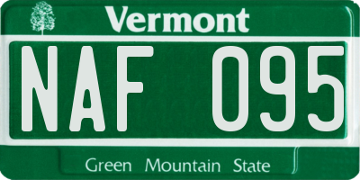 VT license plate NAF095