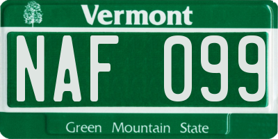 VT license plate NAF099