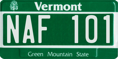 VT license plate NAF101