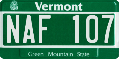 VT license plate NAF107