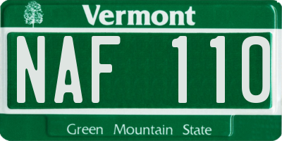 VT license plate NAF110