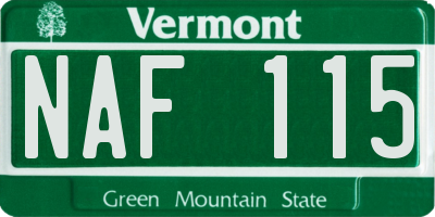 VT license plate NAF115