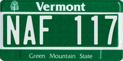 VT license plate NAF117