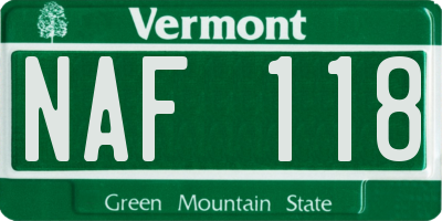 VT license plate NAF118