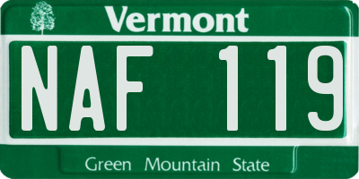 VT license plate NAF119