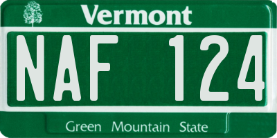 VT license plate NAF124