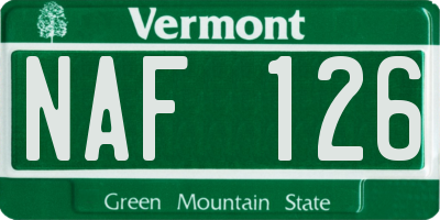 VT license plate NAF126