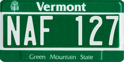 VT license plate NAF127