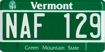 VT license plate NAF129