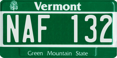 VT license plate NAF132