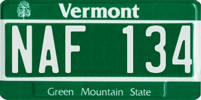 VT license plate NAF134