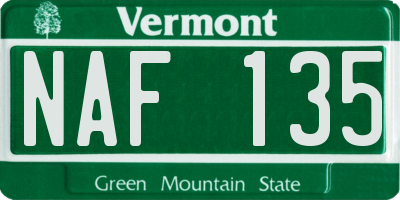 VT license plate NAF135
