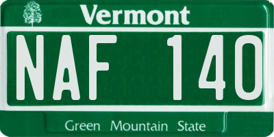VT license plate NAF140