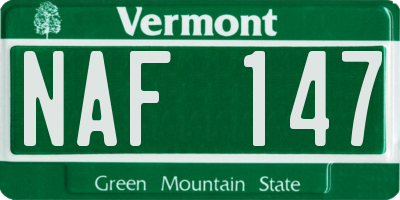 VT license plate NAF147