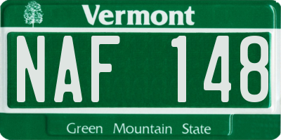 VT license plate NAF148