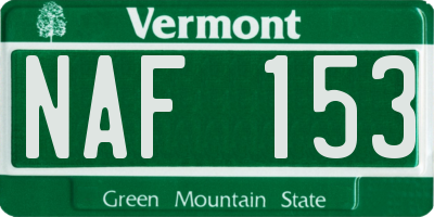 VT license plate NAF153