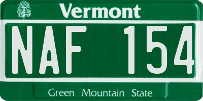 VT license plate NAF154