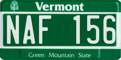 VT license plate NAF156