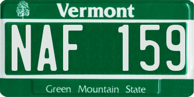 VT license plate NAF159