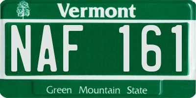 VT license plate NAF161