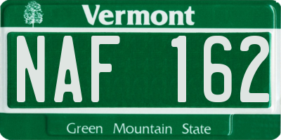VT license plate NAF162