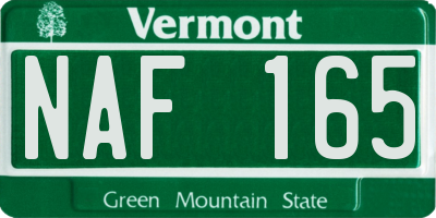 VT license plate NAF165