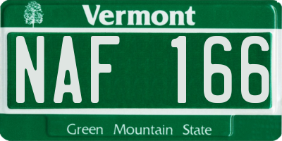 VT license plate NAF166