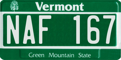 VT license plate NAF167